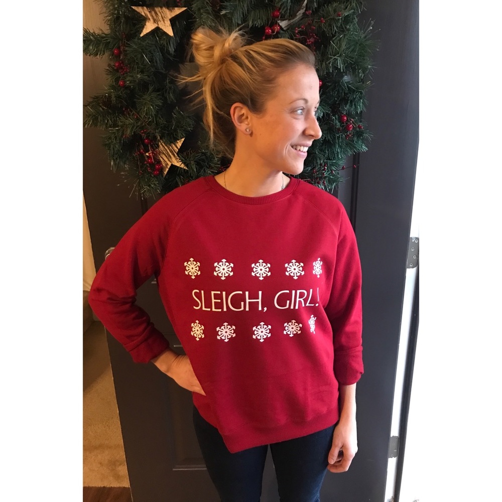 sleigh girl crew neck sweatshirt